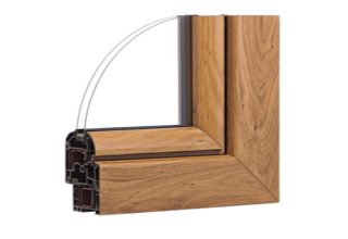Fenêtre PVC plaxée imitation bois