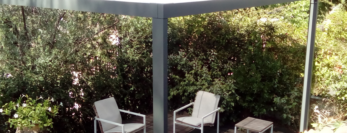 Pergola de jardin en alu gris ral 7016