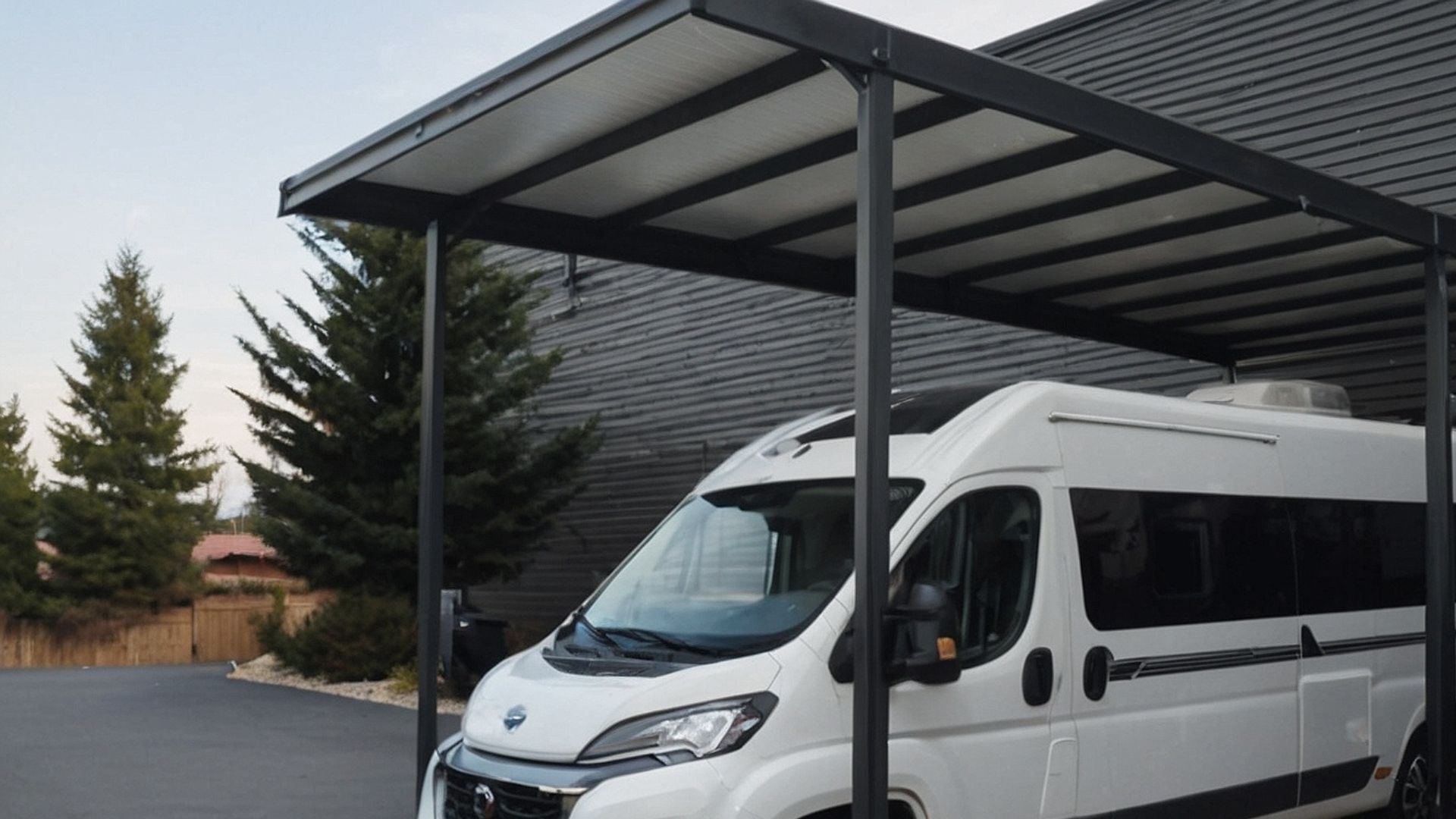 Installation d’un carport alu à toit plein