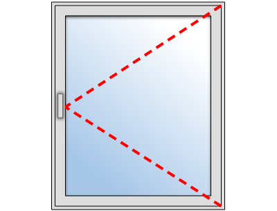 Fenêtre aluminium 1 vantail sur mesure, Ouverture vers la droite