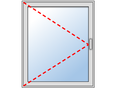 Fenêtre aluminium 1 vantail sur mesure, Ouverture gauche tirant
