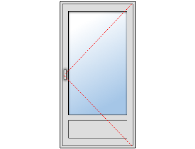 Porte-fenêtre 1 vantail aluminium fixe sur mesure, Ouverture vers la droite