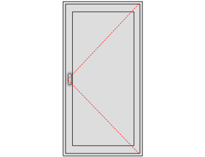 Porte de service pleine en aluminium sur mesure, Ouverture droite tirant