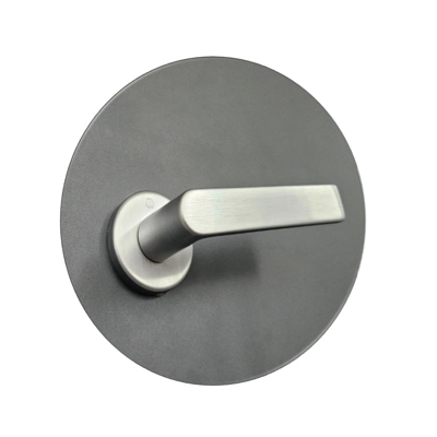 Porte entrée CRISTAL en aluminium sur mesure, Poignée AGATE<br> inox brossé