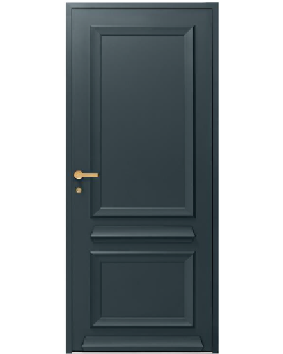 Porte entrée CRISTAL en aluminium sur mesure, Modèle avec panneau plein