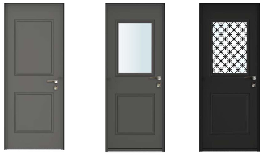 Porte acier hematite