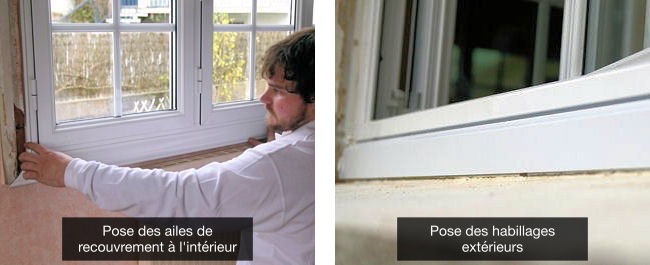 Habillages de finition sur fenêtre PVC rénovation