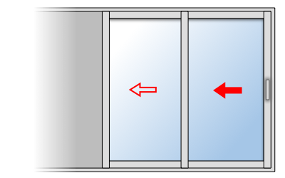 Fenêtre à galandage 2 vantaux et 2 rails sur mesure